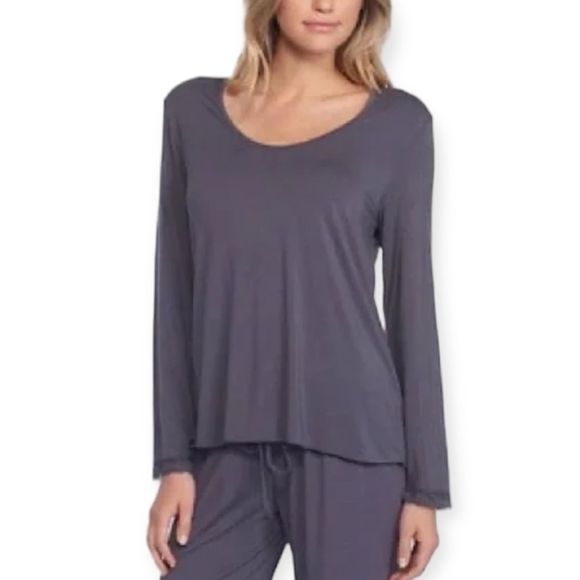 Barefoot Dreams Other - Barefoot Dreams Gray Luxe Milk Jersey Classic U-Neck Tee Size Medium